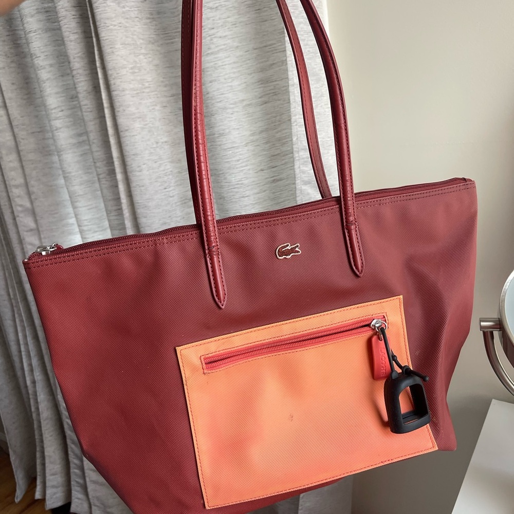 Lacoste Women's Red and Orange Tote Bag